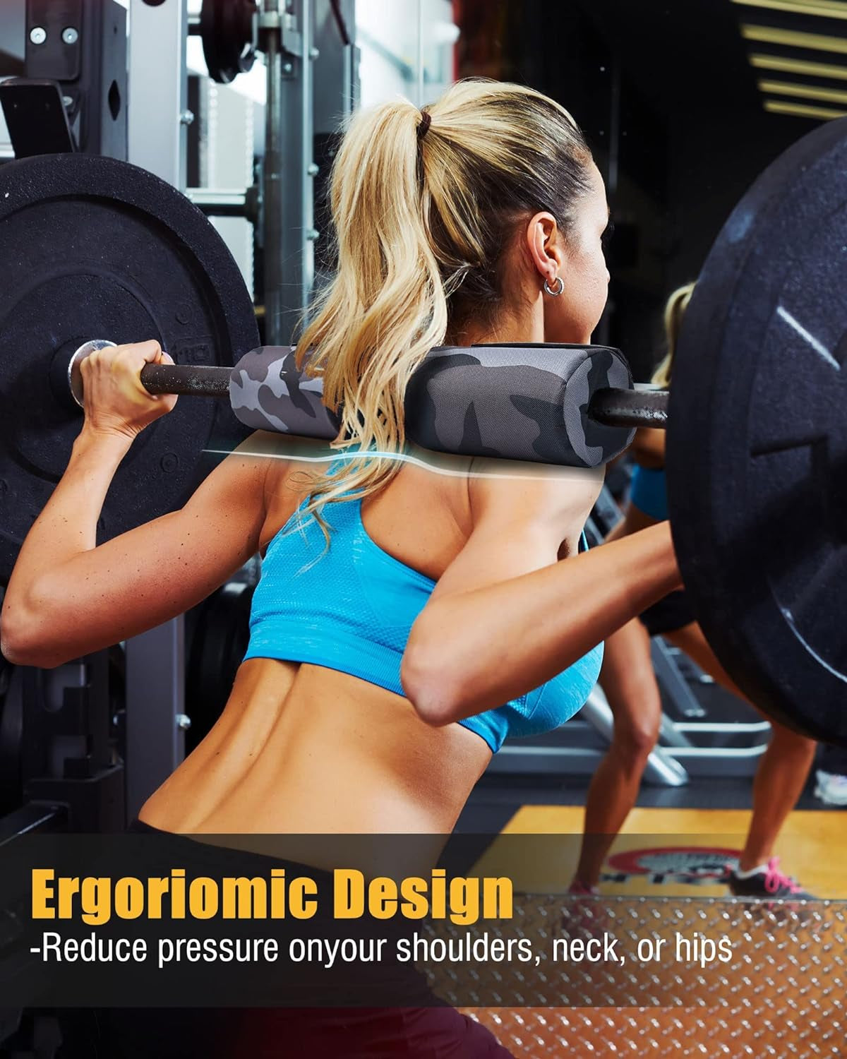 Barbell Pad for Hip Thrust, Standard Barbell Protective Foam, Squat Bar Pad with Closure, Neck & Shoulder Padding Hip Thrust Pad, Fits All Standard and Olympic Bars