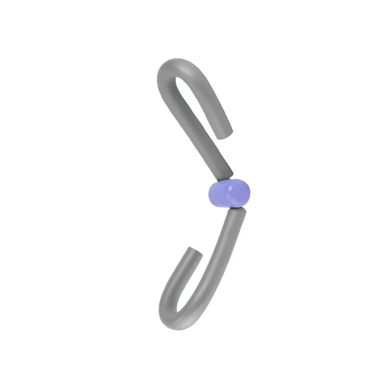 Pelvic Power Pro hip and thigh trainer in grey with a purple adjustable hinge on a clean white background.