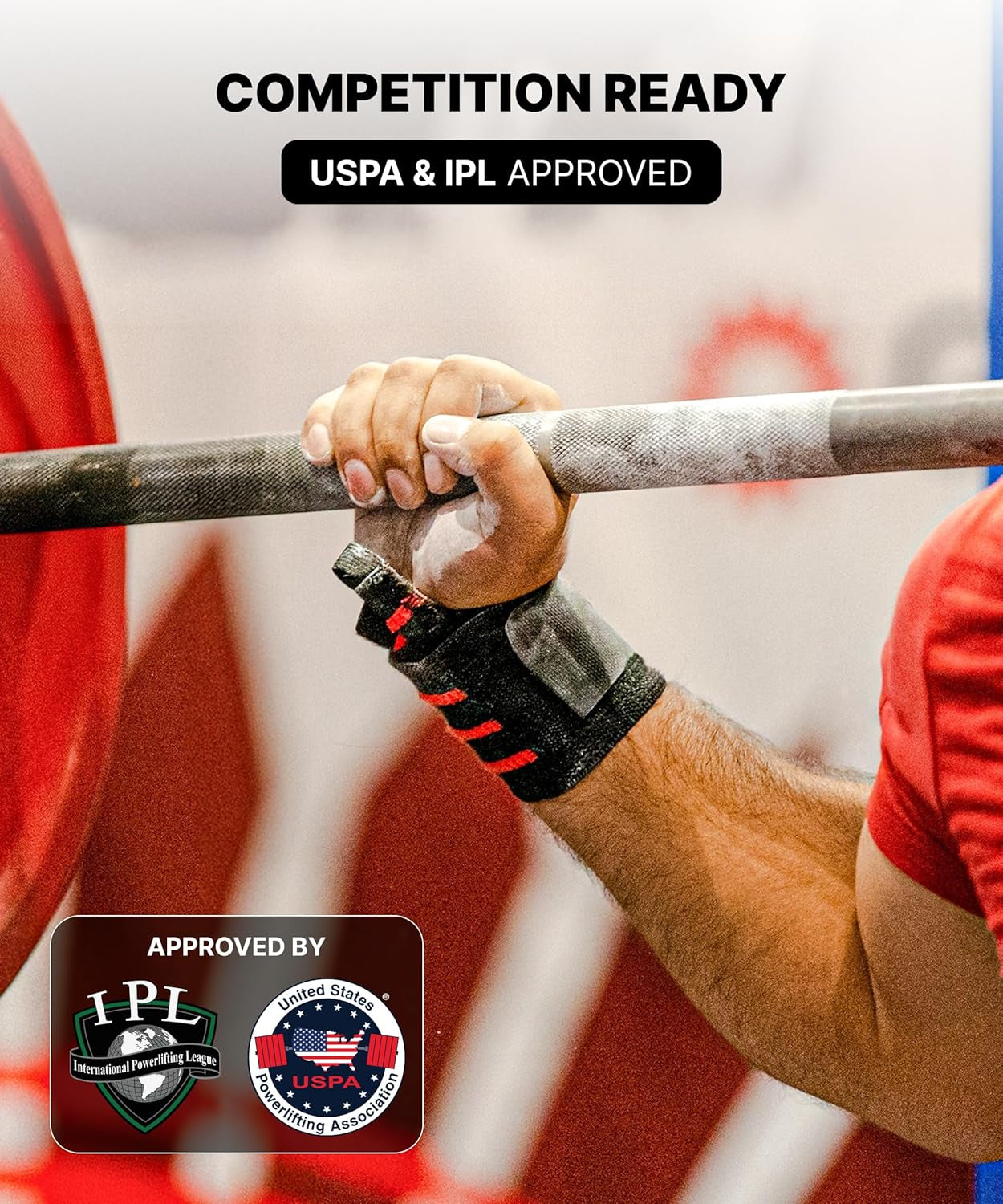 Wrist Wraps for Weightlifting 18" - Heavy Duty Gym Wrap with Hand Thumb Loop for Support & Pain Relief, USPA Approved Powerlifting, Weight Lifting Wrist Straps for Men & Women Work Out